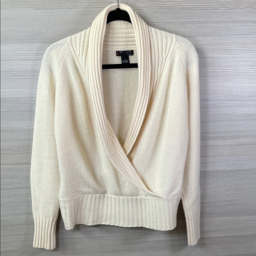 Cashmere Cozy Cream Cowl Neck Sweater | Large